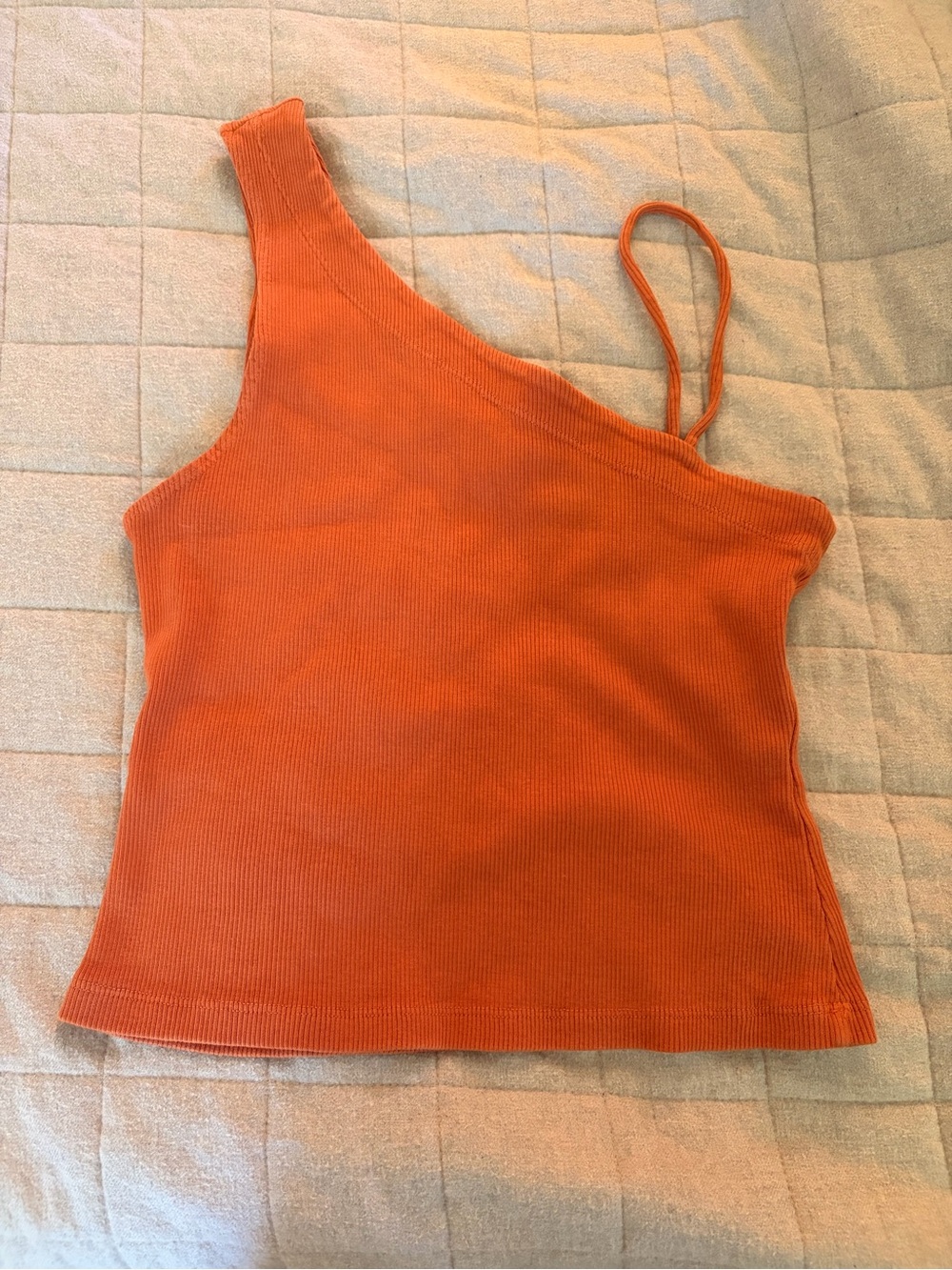 We The Free One-Shoulder Ribbed Tank Top - Orange